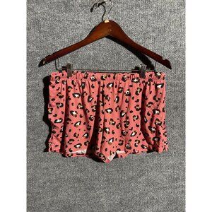 Sleep Shorts Womens Medium Pink Leopard Print Jersey Sleepwear Lounge Summer